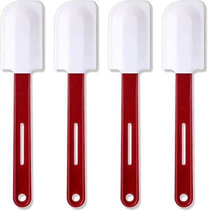 Norme 4 Pcs High Temp Silicone Spatulas Heat Resistant Rubber Spatula Commercial Silicone Scraper with Handle for Kitchen Cook Baking Mixing Utensil, Dishwasher Safe (10 Inch)