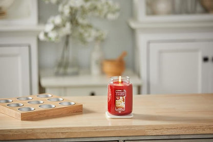 Yankee Candle Sugared Cinnamon Apple Scented, Classic 22oz Large Jar Single Wick Aromatherapy Candle, Over 110 Hours of Burn Time, Perfect for Fall and Autumn Home Décor