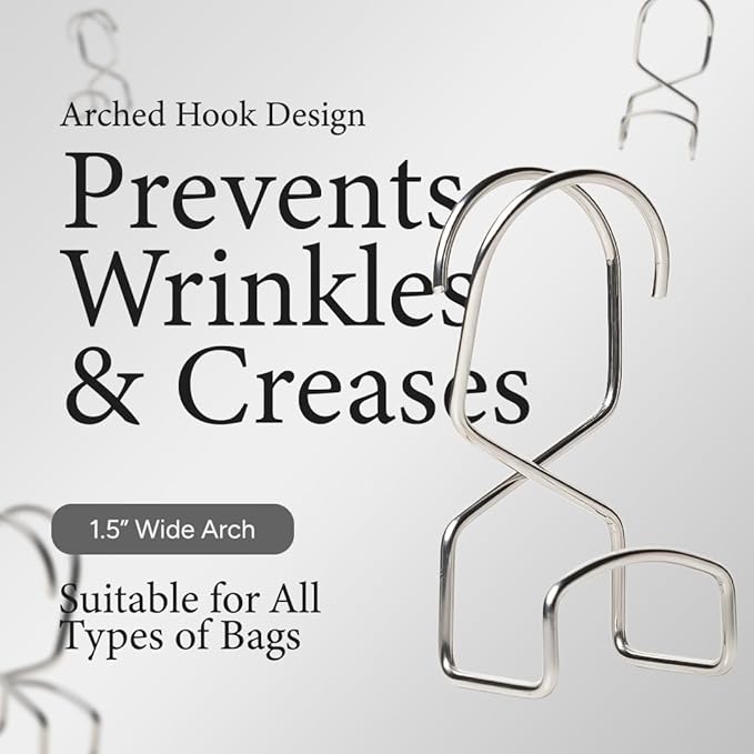 Wiosi Metal Purse Hanger Closet Set of 4 - Anti-Fall Heavy Duty Bag Organizer Hooks for Handbags, Backpacks & Totes, Durable Space Saving Bag Holder and Closet Hook