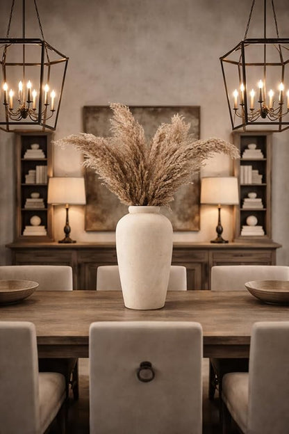 Emotionally Grounded Vase, Vaseking Large Ceramic Rustic Vase, 11 inch Minimalist Decorative Farmhouse Tall Vases for Home Decor, Living Room, Enterway, Table Decoration, Fossil