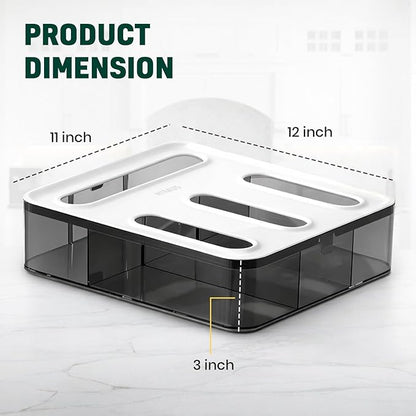 HIMUS Food Storage Bag Organizer - 4 in 1 Plastic Baggie Organizer for Drawer | Compatible with Sandwich, Snack, Gallon, Quart & Slider | Plastic Bag Organizers Kitchen Storage| Wall & Drawer Mount