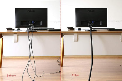 Alex Tech 25ft - 1.25 inch Cord Protector Wire Loom Tubing Cable Sleeve Split Sleeving for USB Cable Power Cord Audio Video Cable – Protect Cat from Chewing Cords - Black