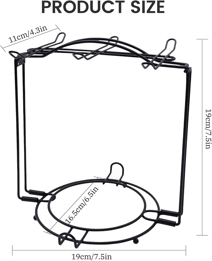 Tea Cups Holder,Black Metal Coffee Cup Tea Cups Rack,Foldable Organizer for Coffee Cup Spoon and Saucers
