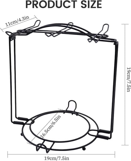 Tea Cups Holder,Black Metal Coffee Cup Tea Cups Rack,Foldable Organizer for Coffee Cup Spoon and Saucers