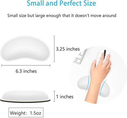 Dapesuom Mouse Wrist Rest, Ergonomic Memory Foam Mouse Wrist for Computer Desk Mats Support, PU Leather Hand Rest Pad Cushion for Gaming, Laptop, Men, Women, Pain Relief & Easy Typing, Ivory White