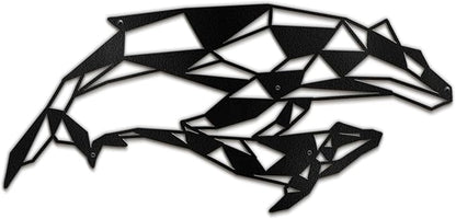 SIGNLEADER Metal Wall Art Decor Galloping Cheetah Modern Abstract Wall Sculpture Hangings Home Decoration for Living Room, Bedroom, Bathroom, Kitchen, Outdoor - 24" Black