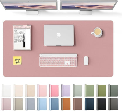 YSAGi Leather Desk Protector, Office Mat, Large Mouse Mat, Non-Slip PU Leather Blotter, Laptop Pad, Waterproof Writing Pad for Office and Home (Pale Mauve, 47.2" x 23.6")