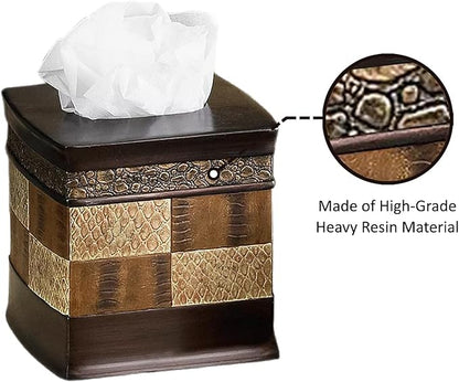 Resin Tissue Box Cover for Modern Home Decor - Minimalist Square Tissue Box Holder for Guest Room, Bedroom, Bathroom, Tabletop & Office - Durable and Aesthetic Tissue Holder, Zambia