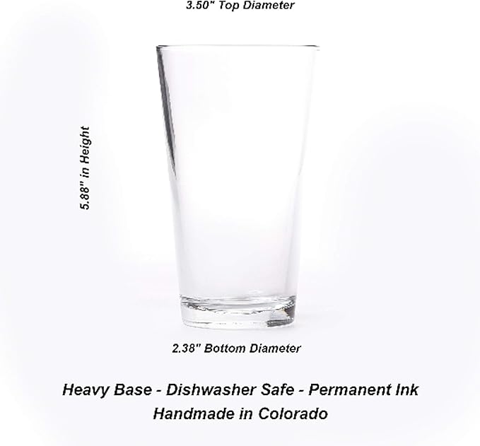 Set of 2 Pint Glasses - Funny Beer Glasses with Kraken Sinking Submarine - Premium Drinking Glasses 16oz. Capacity