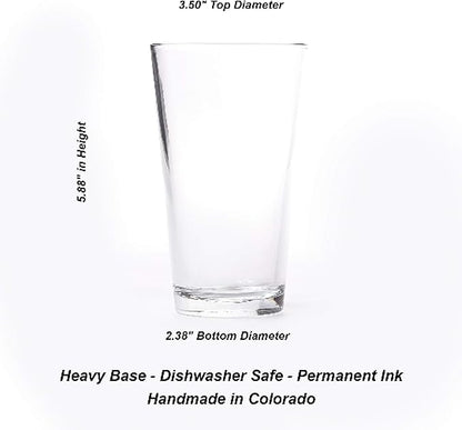 Black Lantern Set of 2 Pint Glasses - Fly Fishing Beer Glasses 16oz. Pint Glass Set