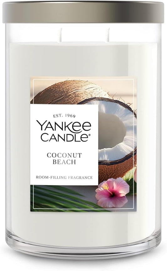 Yankee Candle, Coconut Beach Scented Candle, 20oz Classic 2-Wick Tumbler with up to 80 Hour Burn Time