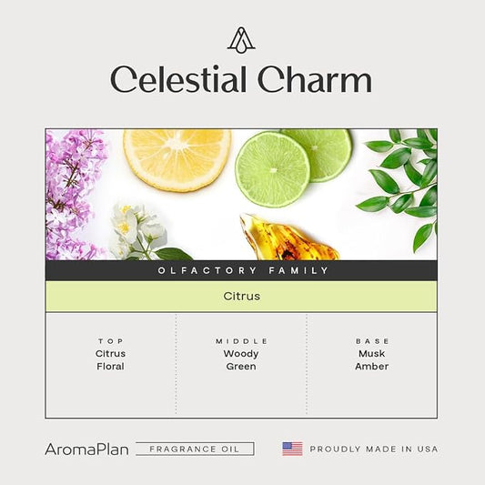 AromaPlan Hotel Scents Celestial Charm 5 Fl Oz (148ml), Home Luxury Aroma & Hotel Fragrance Diffuser Oil- Hotel Diffuser Oil for Aromatherapy- USA Made, Bigger Bottle, Bolder Aroma & Longer Lasting