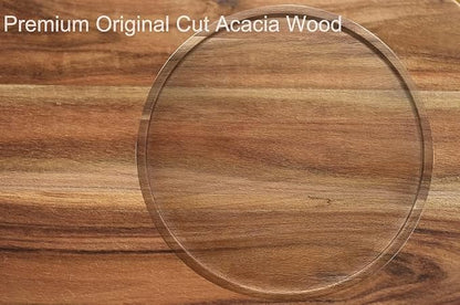 10" Acacia Wood Lazy Susan Organizer Kitchen Turntable for Cabinet Pantry Table Organization