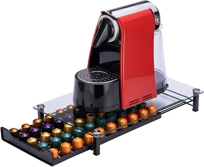 Coffee Pod Storage Holder Capsules Originaline Drawer Organizer, Crystal Tempered Glass (50 pods)