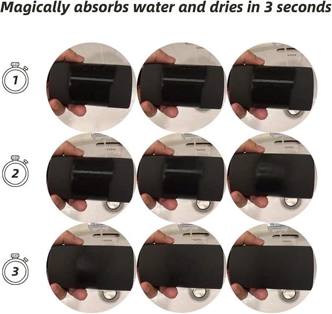 Fast-Drying Diatomite Toothbrush Holder - Bathroom Countertop Organizer Stand for Toothpaste, Makeup Brushes, Razors & Accessories (Black)