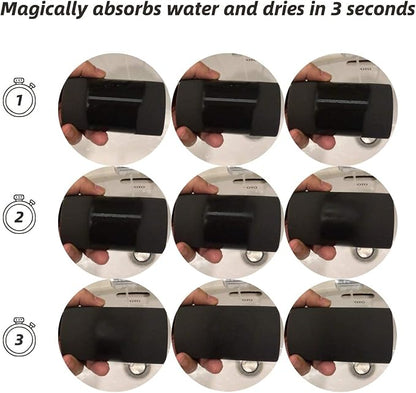 Fast-Drying Diatomite Toothbrush Holder - Bathroom Countertop Organizer Stand for Toothpaste, Makeup Brushes, Razors & Accessories (Black)