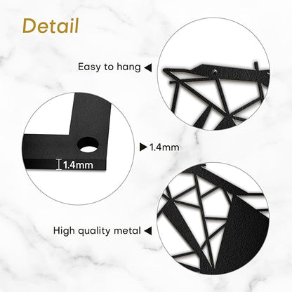 SIGNLEADER Metal Wall Art Decor Galloping Horse Modern Abstract Wall Sculpture Hangings Home Decoration for Living Room, Bedroom, Bathroom, Kitchen, Outdoor - 30" Black
