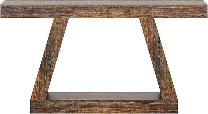 Spaco 55'' Long Console Table,2 Tier Farmhouse Narrow Entryway Table Sofa Table with Storage,Wood Behind Couch Table for Living Room, Hallway,Foyer
