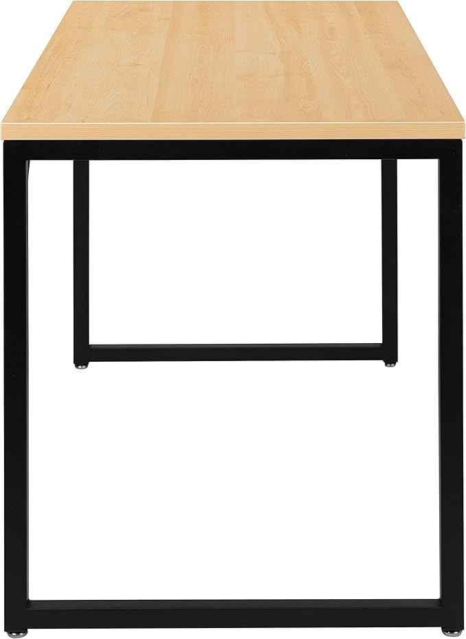 EMMA + OLIVER Industrial Modern Desk-47 L Commercial Grade Home Office Desk-Maple/Black
