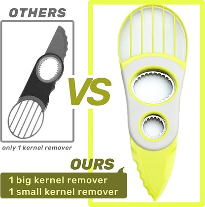 3-in-1 Avocado Tool-Cuts, Pits&Slices Fast, Non-Slip Grip, Dishwasher Safe | Stainless Steel Avocado Cutter and Pitter
