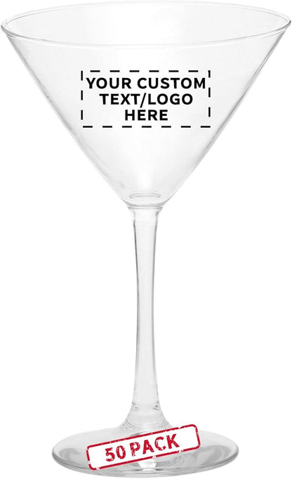 Custom Martini Glasses by ARC 10 oz. Set of 50, Personalized Bulk Pack - Perfect for Hotel, Bar, Restaurant or Lounge - Clear