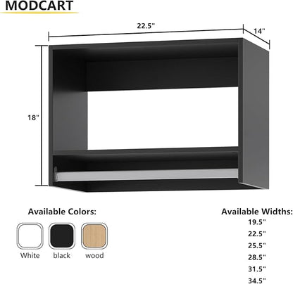 Tall Hanging Closet Unit, Modular Closet System, Wood Closet System Organizer with Storage for Walk In Closets, Clothing Rack Wardrobe Closet for Hanging Clothes, Bedroom, Black, 22.5"W