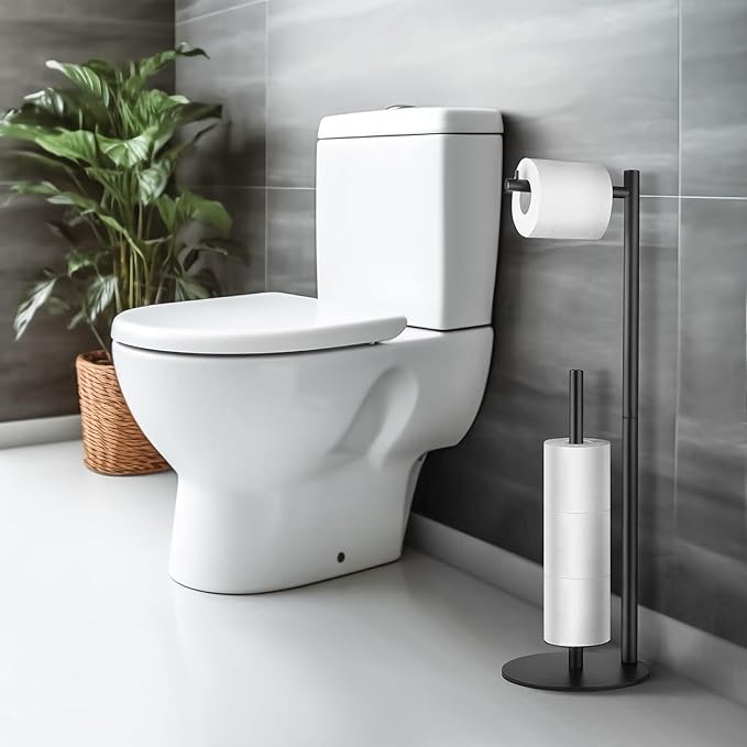 Toilet Paper Holder Stand, Toilet Paper Storage Standing, Standing Toilet Paper Stand, Standing Toilets Paper Holder with Storage, Bathroom ToiletPaper Roll Stand