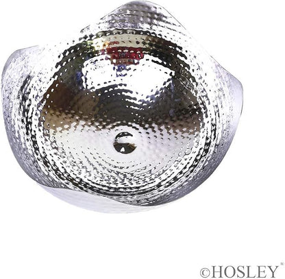 Hosley 10" Long Silver Finish Metal Bowl Modern Elegance for Serving and Decor Contemporary Accent for Stylish Homes Sophisticated