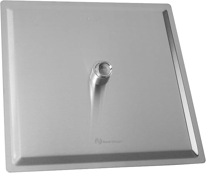 NearMoon Rain Shower Head, High Flow Stainless Steel Square Rainfall Shower, Waterfall Bath Shower Body Covering, Ceiling or Wall Mount (16 Inch, Brushed Nickel)
