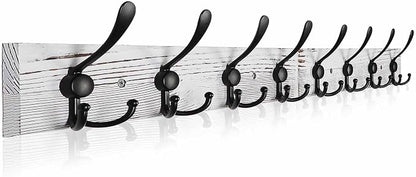 Coat Rack Wall Mount 31.5'' Coat Hanger Wall Mount Old White Coat Hooks for Wall Rustic Towel Racks for Bathroom Living Room Coat Hats Clothes