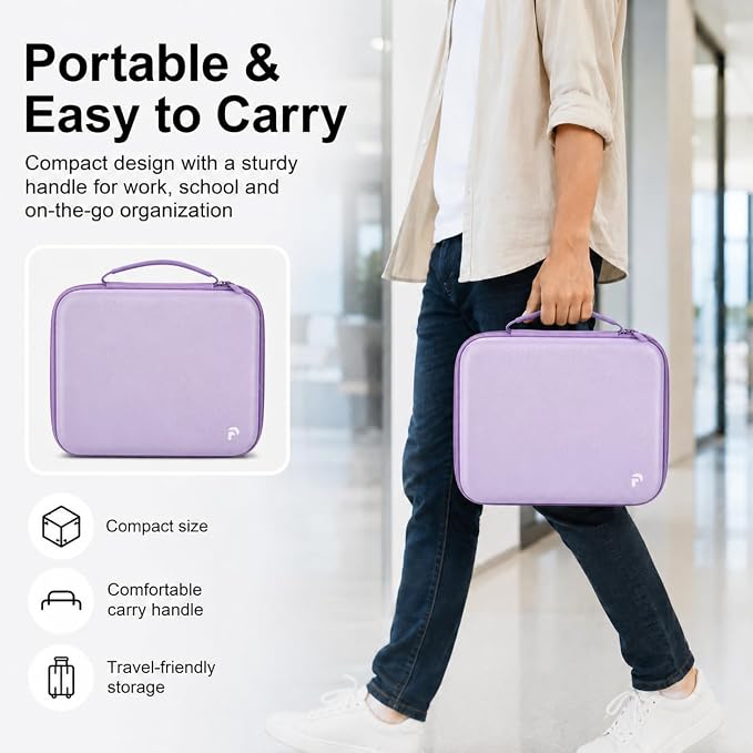 Case Compatible with DYMO Label Maker LabelManager 160/280 Portable Label Maker, Label Printer Storage Organizer for AC Adapter, Tape Cartirdges and More Accessories(Box Only) (Purple)