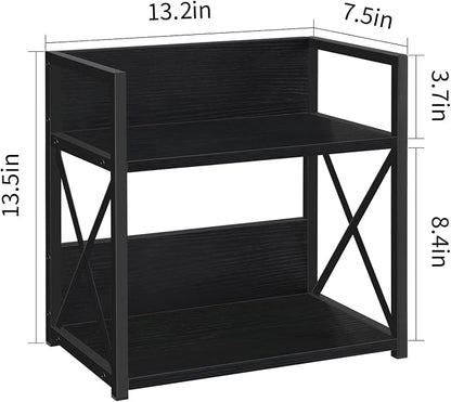 YINMIT Countertop Shelf Organizer,Coffee Bar Accessories,Spice Rack,Coffee Counter Shelf,2 Tier Coffee Organizer Station for Mugs,Cups,Cream,Syrup(Black, Medium)