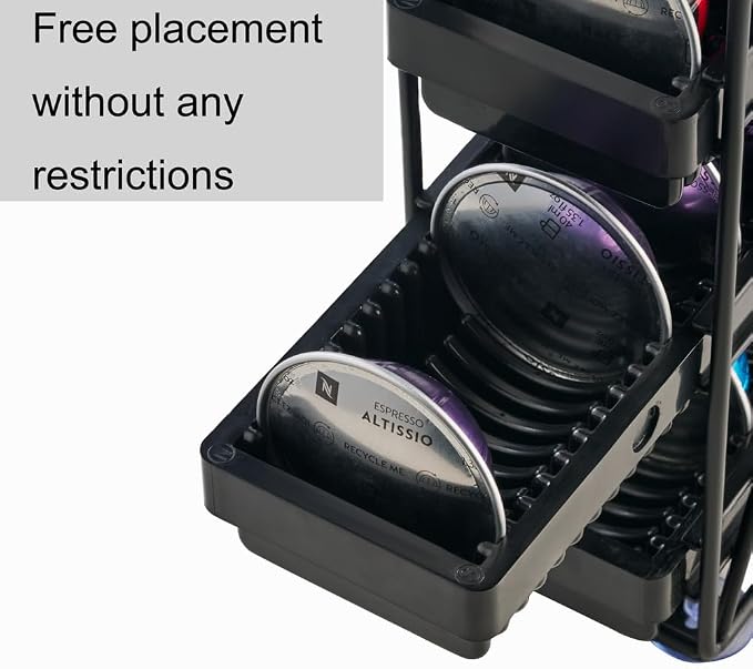 coffee Pod Holder 4 Tier Coffee Pod Holder For Countertop With 32 pods,Black 1pcs