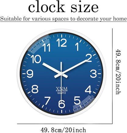 XNM 2 Pack Navy Blue Classic Wall Clock 8 Inch Small Minimalist Wall Clocks Battery Operated Modern Decorative Wall Clock for Living Room Bedroom Kitchen Silent Non Ticking