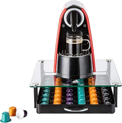 Flagship Pod Holder Drawer for Nespresso Capsule Holder Original Pod Holder Drawer Glass (42 Originalline Pods)