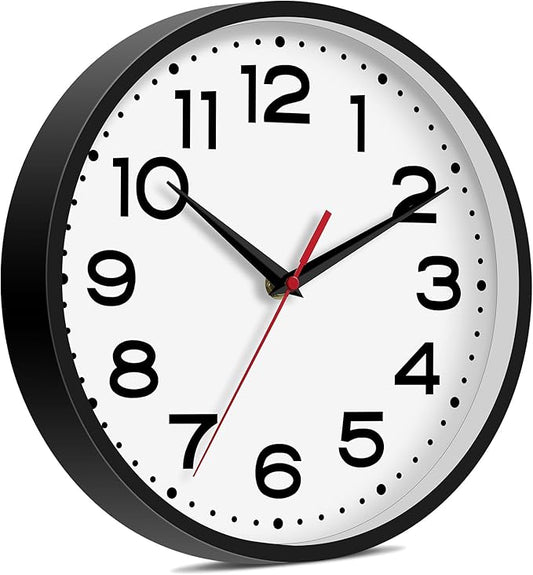 Roymnie Wall Clock Silent Non-Ticking Modern Clock Battery Operated 18 Inch Large Classic Analog Decorative for Classroom, Living Room, Office, Bedroom, School, Hotel (Black)