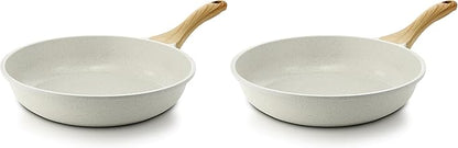 SENSARTE Nonstick Ceramic Frying Pan Skillet, 11 Inch Omelet Pan, Healthy Non Toxic Induction Compatible Egg Pan with Heat Resistant Handle, PTFE and PFAS-Free (Pack of 2)