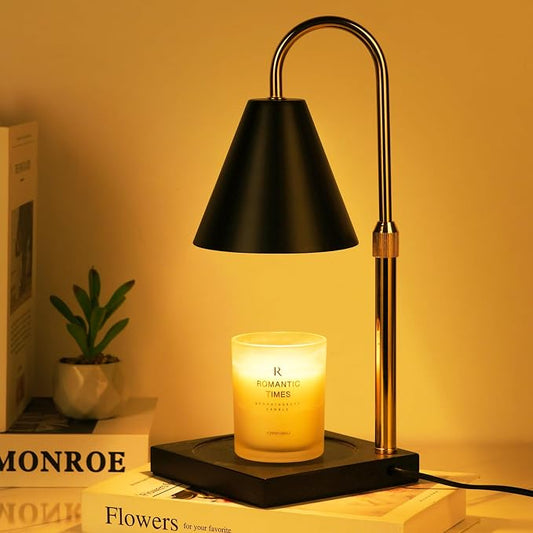 Candle Warmer Lamp with Timer Dimmer, Electric Candle Lamp Warmer for Bedroom Decor, Mothers Day Birthday Gifts for Women Mom, Height Adjustable Metal Candle Lamp, House Warming Gifts, Black