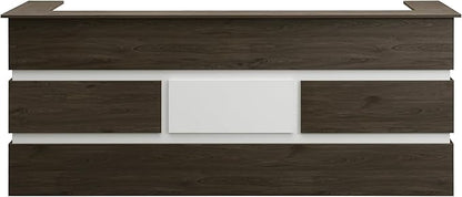 Mares 87" Wood Office Reception Desk Counter & Drawers w/Telescopic Rails & Chrome Handles | Cable Grommet Holes | Option to Add Logo | Front Table Furniture Nail Hair Beauty Salon Spa Restaurant