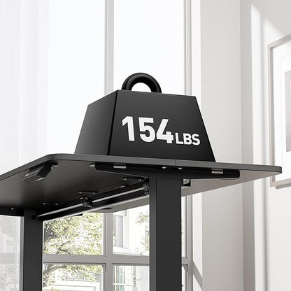 Electric Standing Desk Adjustable Height 48 x 24 Inch, Sit Stand Desk, Stand up Desk for Home Office, Computer Workstation (Spliced Desktop,Black)