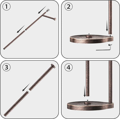 KASUNTO Toilet Paper Holder for Bathroom, Heavy Weighted Metal Free Standing Toilet Paper Storage with Crystal Ball, Toilet Paper Stand for Bathroom Accessories, Oil Rubbed Bronze [Holds MEGA Rolls]