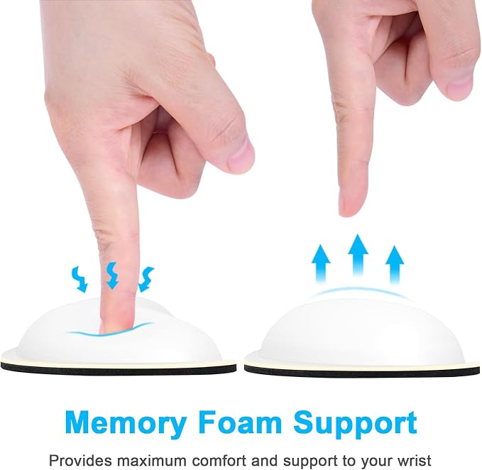 Dapesuom Mouse Wrist Rest, Ergonomic Memory Foam Mouse Wrist for Computer Desk Mats Support, PU Leather Hand Rest Pad Cushion for Gaming, Laptop, Men, Women, Pain Relief & Easy Typing, Ivory White