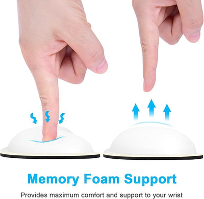 Dapesuom Mouse Wrist Rest, Ergonomic Memory Foam Mouse Wrist for Computer Desk Mats Support, PU Leather Hand Rest Pad Cushion for Gaming, Laptop, Men, Women, Pain Relief & Easy Typing, Ivory White