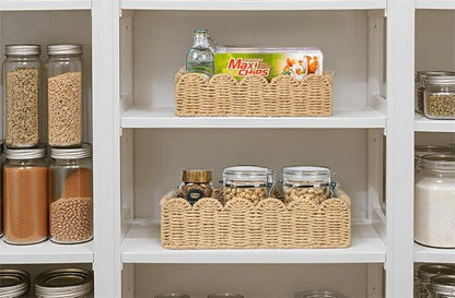 CubesLand Toilet Paper Storage Basket, Scalloped Edge Shelves Basket for Organizing for Over Toilet Tank Storage, Home Decor Baskets for Shelf, Countertop, Living Room, Bedroom, Handwoven, Beige