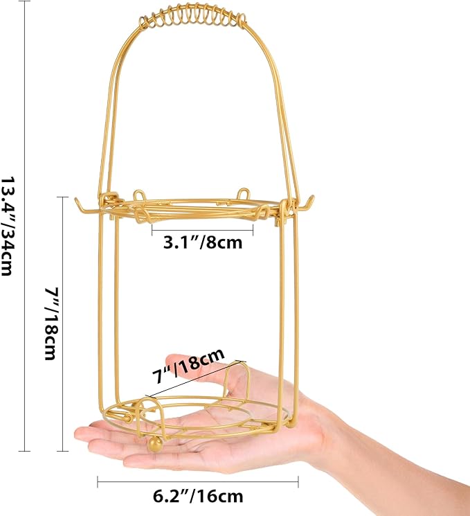 YY YEARCHY Coffee Cup Stand Holder Display Stand Mug Tea Rack Cup and Saucer Countertop Storage Organizer Dryer Hook Decoration (13.4" X 6" X 6", Yellow)