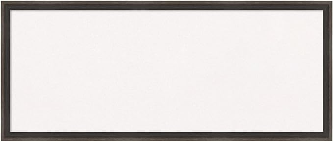 Amanti Art White Cork Board for Wall, 13x31 Vision Board with Brown Wood Frame, Medium Corkboard Office Decor for Home Organization, Casual Corkboard Pinboard to display items for home organization
