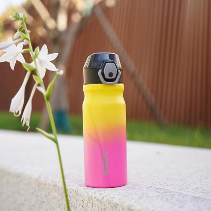 BJPKPK Stainless Steel Insulated Water Bottle with Straw Lid 18oz Reusable Metal Thermal Flask Bottles Keep Cold and Hot,Rainbow