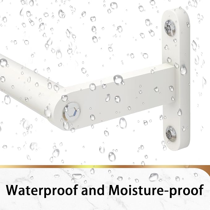 KLJKPA White 24 Inch Bathroom Towel Bar, Towel Racks for Bathroom Wall Mounted Hanging Bath Towels, Stainless Steel Single Towel Rod Holder