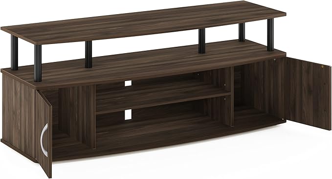 Furinno JAYA Large Entertainment Stand for TV Up to 55 Inch, Columbia Walnut/Black
