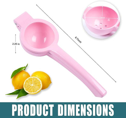 Y-ME Manual Juicer Citrus Lemon Squeezer, Fruit Juicer Lime Press Metal, Professional Hand Juicer Kitchen Tool(Pink）